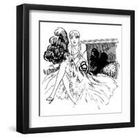 A Young Flapper Type at a Party-null-Framed Art Print