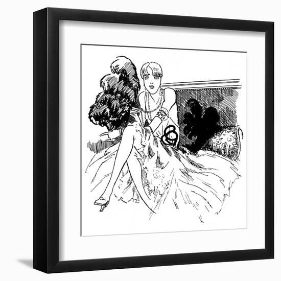 A Young Flapper Type at a Party-null-Framed Art Print