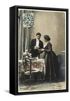 A Young French Couple Give their First Dinner Party-null-Framed Stretched Canvas
