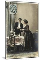 A Young French Couple Give their First Dinner Party-null-Mounted Photographic Print