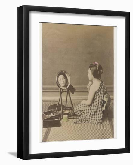 A Young Geisha Applies Her Characteristic Make-Up-null-Framed Photographic Print