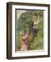 A Young Girl and a Young Boy Picking Blackberries-Eveline Lance-Framed Giclee Print