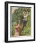 A Young Girl and a Young Boy Picking Blackberries-Eveline Lance-Framed Giclee Print