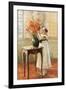 A Young Girl Arranging Spring Flowers, 1909-Jules Alexis Muenier-Framed Giclee Print
