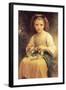 A Young Girl Braids a Garland Crown of Flowers-William Adolphe Bouguereau-Framed Art Print