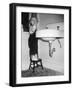 A Young Girl Brushes Her Teeth at the Sink, Ca. 1955-null-Framed Photographic Print