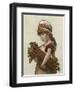 A Young Girl Carrying a Large Bunch of Rhubarb under Her Arm-null-Framed Art Print