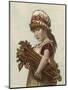 A Young Girl Carrying a Large Bunch of Rhubarb under Her Arm-null-Mounted Art Print