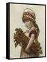 A Young Girl Carrying a Large Bunch of Rhubarb under Her Arm-null-Framed Stretched Canvas