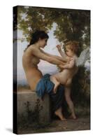 A Young Girl Defending Herself Against Eros, 1880-William-Adolphe Bouguereau-Stretched Canvas