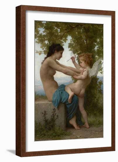 A Young Girl Defending Herself against Eros-William Adolphe Bouguereau-Framed Art Print