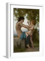 A Young Girl Defending Herself against Eros-William Adolphe Bouguereau-Framed Art Print