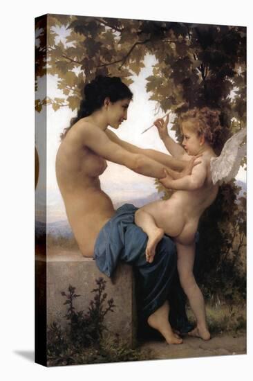A Young Girl Defending Herself Against Eros-William Adolphe Bouguereau-Stretched Canvas