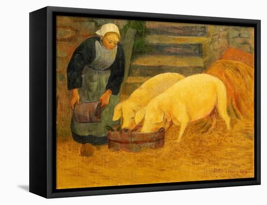 A Young Girl Feeding Two Pigs, 1889-Serusier-Framed Stretched Canvas