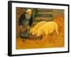 A Young Girl Feeding Two Pigs, 1889-Serusier-Framed Giclee Print