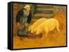 A Young Girl Feeding Two Pigs, 1889-Serusier-Framed Stretched Canvas