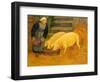 A Young Girl Feeding Two Pigs, 1889-Serusier-Framed Giclee Print