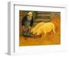 A Young Girl Feeding Two Pigs, 1889-Serusier-Framed Giclee Print