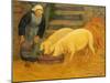 A Young Girl Feeding Two Pigs-Paul Serusier-Mounted Giclee Print