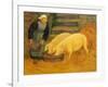 A Young Girl Feeding Two Pigs-Paul Serusier-Framed Giclee Print