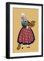 A Young Girl from Champagne Carries Gourds-Elizabeth Whitney Moffat-Framed Art Print