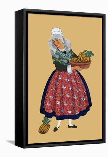 A Young Girl from Champagne Carries Gourds-Elizabeth Whitney Moffat-Framed Stretched Canvas