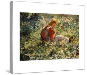 A Young Girl in a Flower Garden-Evert Pieters-Stretched Canvas