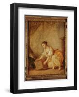 A Young Girl Lifting a Chest-Jean-Baptiste Greuze-Framed Giclee Print