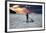 A Young Girl on a Stand Up Paddle Board on Baleia Beach at Sunset-Alex Saberi-Framed Photographic Print