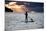 A Young Girl on a Stand Up Paddle Board on Baleia Beach at Sunset-Alex Saberi-Mounted Photographic Print