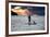 A Young Girl on a Stand Up Paddle Board on Baleia Beach at Sunset-Alex Saberi-Framed Photographic Print