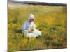 A Young Girl Picking Flowers-Marianne Stokes-Mounted Giclee Print