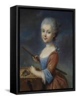 A Young Girl Playing with Her Pet Hamster-Louis Vigee-Framed Stretched Canvas