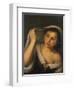 A Young Girl Raising Her Veil Half Length Wearing a Green, Laced Bodice over a White Shirt-Bartolome Esteban Murillo-Framed Giclee Print