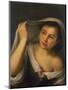 A Young Girl Raising Her Veil Half Length Wearing a Green, Laced Bodice over a White Shirt-Bartolome Esteban Murillo-Mounted Giclee Print