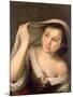 A Young Girl Raising Her Veil-Bartolome Esteban Murillo-Mounted Giclee Print