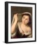 A Young Girl Raising Her Veil-Bartolome Esteban Murillo-Framed Giclee Print