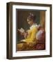 A Young Girl Reading (1776)-Jean-Honoré Fragonard-Framed Art Print