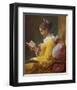 A Young Girl Reading (1776)-Jean-Honoré Fragonard-Framed Art Print