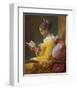 A Young Girl Reading (1776)-Jean-Honoré Fragonard-Framed Art Print