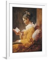 A Young Girl Reading-Jean-Honoré Fragonard-Framed Art Print