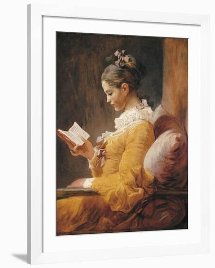 A Young Girl Reading-Jean-Honoré Fragonard-Framed Art Print