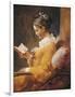 A Young Girl Reading-Jean-Honoré Fragonard-Framed Art Print