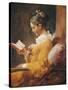 A Young Girl Reading-Jean-Honoré Fragonard-Stretched Canvas