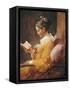 A Young Girl Reading-Jean-Honoré Fragonard-Framed Stretched Canvas