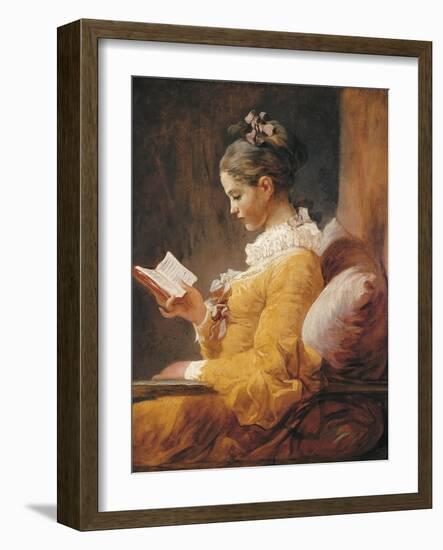 A Young Girl Reading-Jean-Honoré Fragonard-Framed Art Print