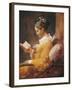 A Young Girl Reading-Jean-Honoré Fragonard-Framed Art Print