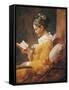 A Young Girl Reading-Jean-Honoré Fragonard-Framed Stretched Canvas