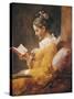 A Young Girl Reading-Jean-Honoré Fragonard-Stretched Canvas