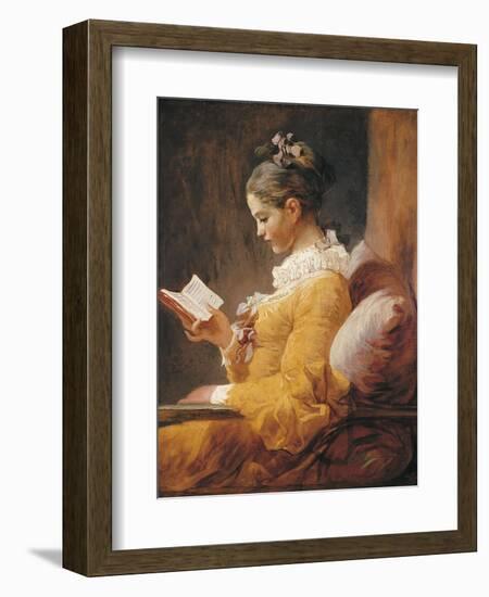 A Young Girl Reading-Jean-Honoré Fragonard-Framed Art Print